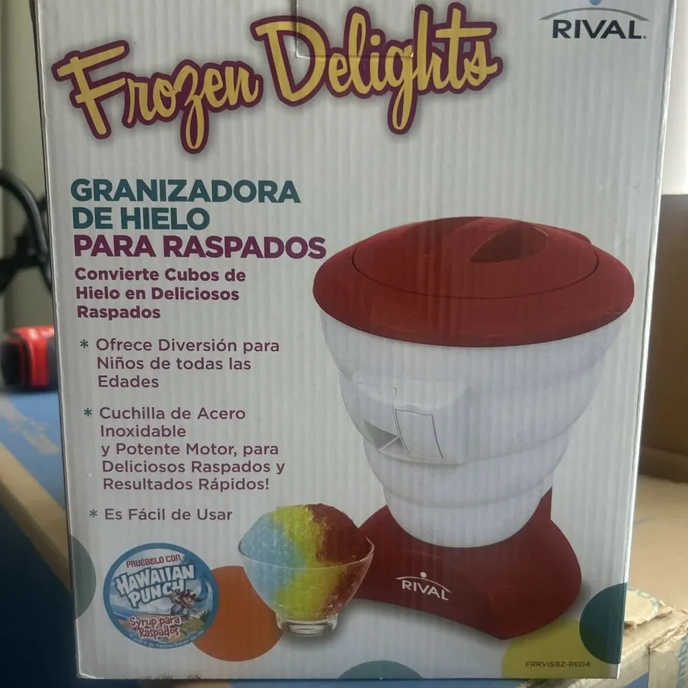 Rival Frozen Delights Snow Cone Maker Red White Ice Shaver Party Central Kids